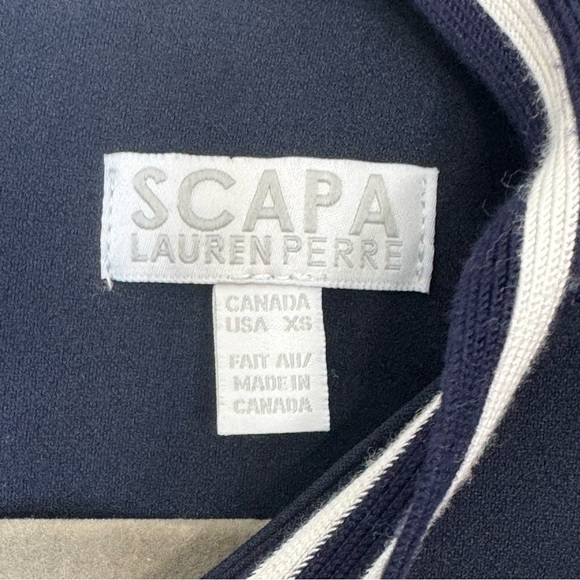 Scapa Lauren Perre Women’s 1/2 Sleeve Navy Midi Dress size XS - Picture 4 of 9